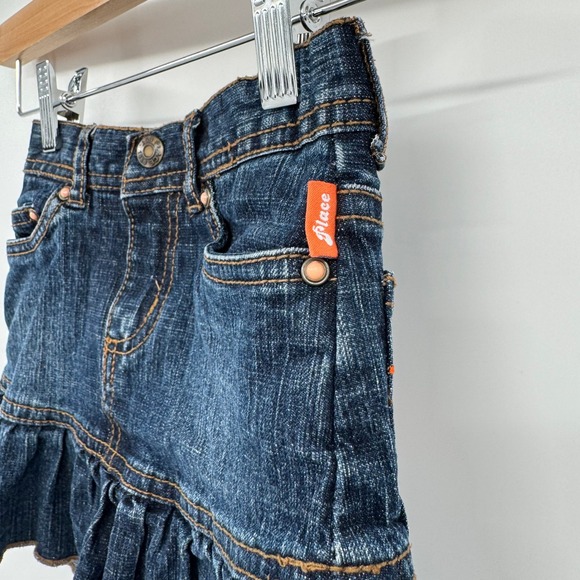 The Children's Place Dark Wash‎ Denim Skort Butterfly Pattern Jewels Size 4 - Picture 5 of 15